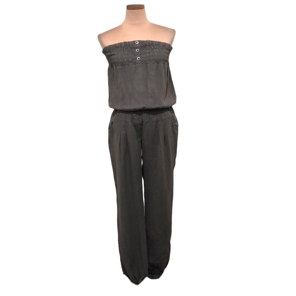 Lin Jumpsuit Size Small Gray Linen